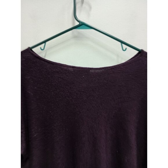 Matty M Womens Tunic Sweater Size Large Dark Purple Side Tail Hem Long Sleeve - Picture 6 of 6